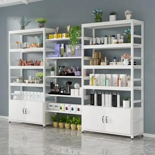 化妆品展示架展示柜美甲架子轻奢货架组合落地多功能化妆品货架