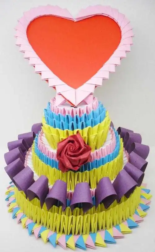 立体蛋糕折纸手工