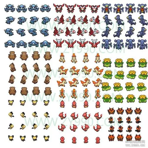 宠物小精灵神奇宝贝721种像素行走图精灵图
