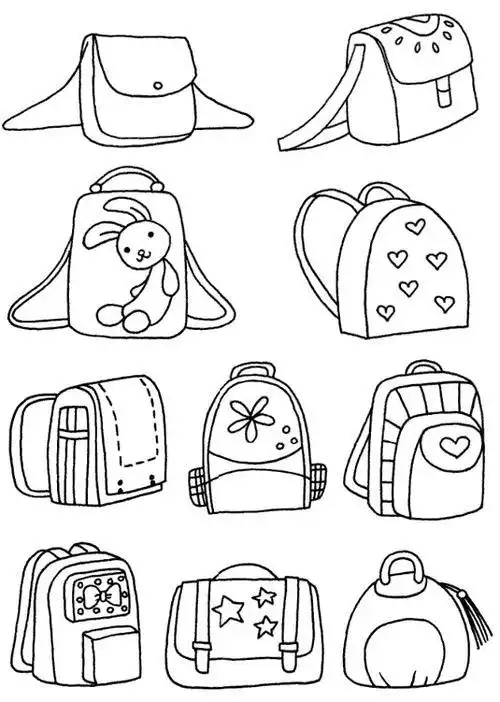 侧面书包简笔画 简笔画图片大全-蒲城教育文学网