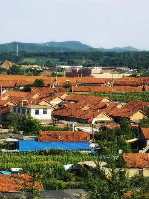 乡村风景在不同的时间段拍了同一场景