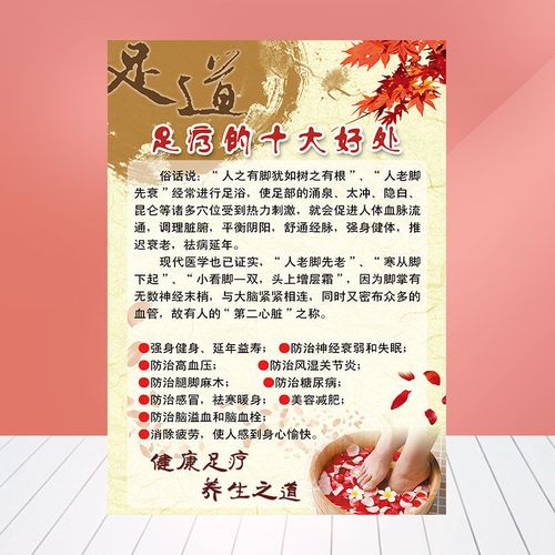 中医养生足疗的十大好处足部按摩保健宣传海报挂图展板挂画304