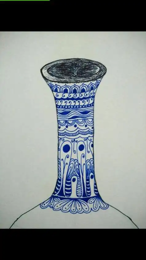 青花瓷简笔画儿童画儿童青花瓷手绘图片简笔画