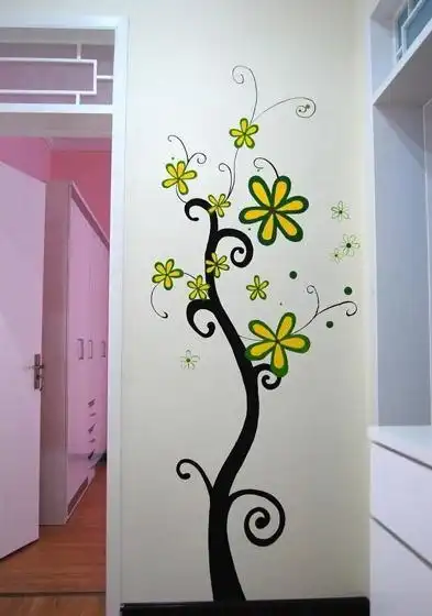 简约风格简洁手绘墙设计