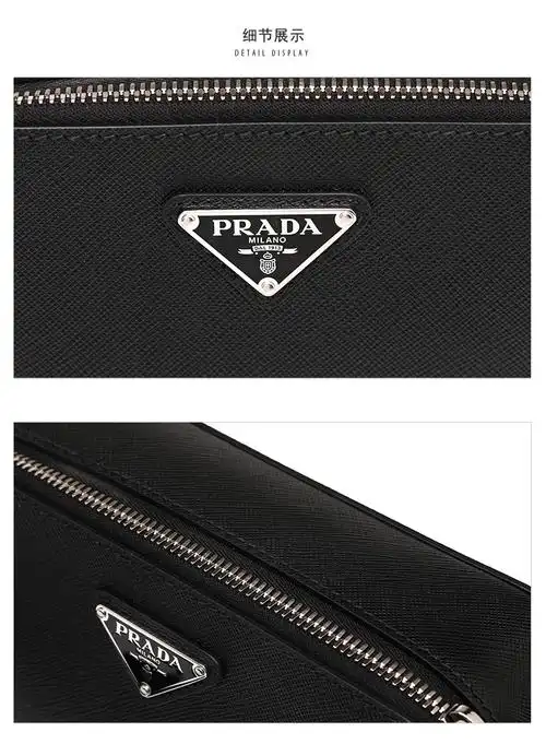 prada/普拉达21新品三角微标牛皮革男士单肩包小方包2vh0709z2