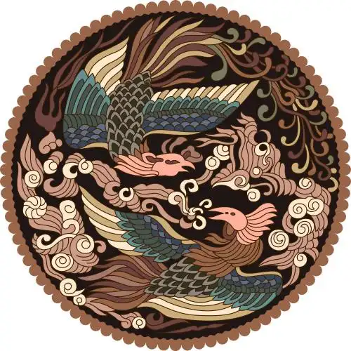 站酷纹样-宋代双凤纹