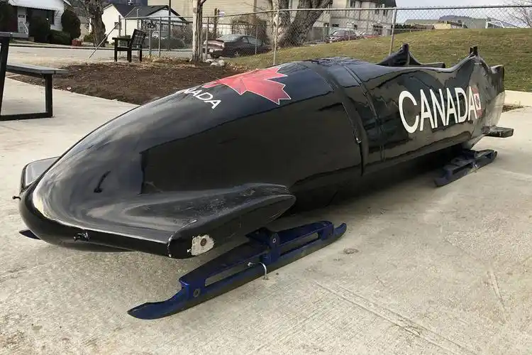 bobsleigh on display in summerland