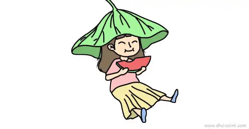 吃西瓜儿童画怎么画吃西瓜简笔画图片
