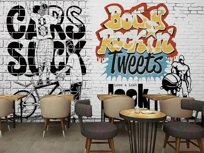 欧式欧美酒吧涂鸦墙背景