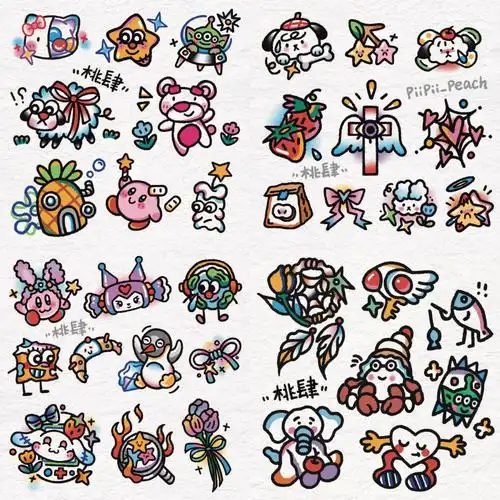 复古可爱小不点们04武汉复古卡通纹身