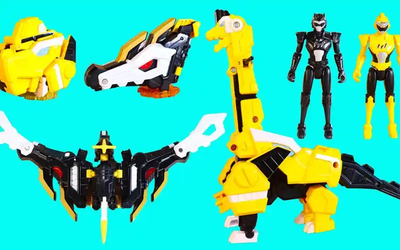 迷你特工队超级恐龙力量变形机甲玩具 镭龙战甲和暗龙战甲变身_哔哩