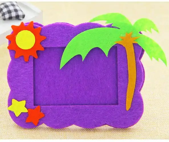 无纺布相框贴画幼儿园美劳粘贴儿童布艺不织布手工diy制作材料包