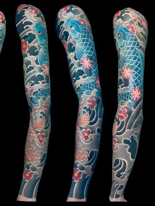 日式老传统花臂_纹身图案手稿图片_游牧的纹身作品集