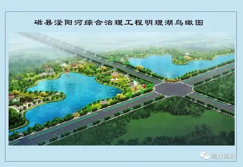 磁县滏阳河治理鸟瞰图