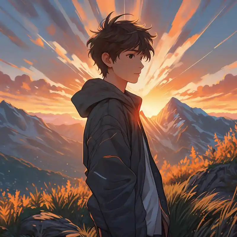 日出下的帅气男生头像9396 迎接新的一天,从一张充满阳光的头像