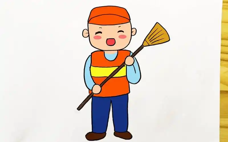 环卫工人简笔画 环卫工人简笔画简单又漂亮