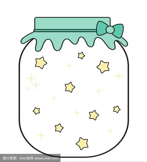 绘画插图,星形,矢量,可爱的,广口瓶