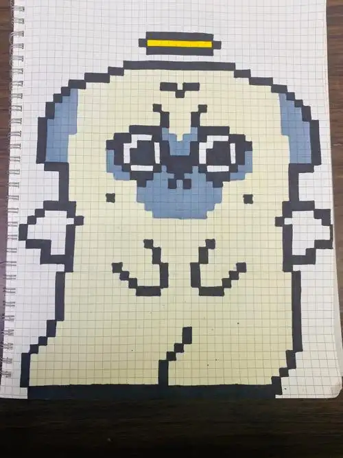 像素画  #格子画  #网格画  #像素画临摹  #临摹  #马克笔  #巴扎黑