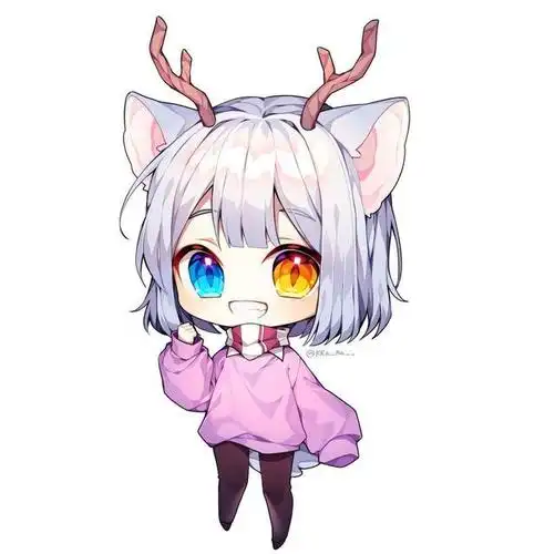 q版卡通人物插画,亮晶晶的大眼睛漂亮又可爱