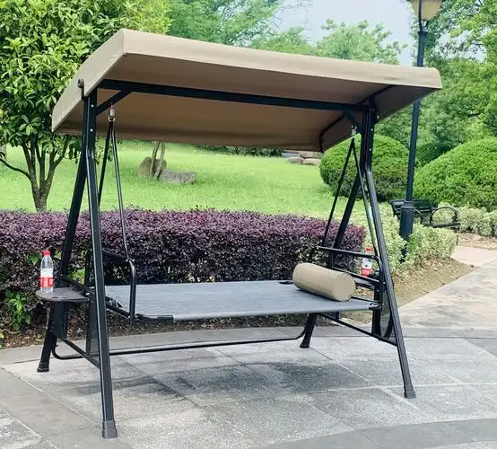 露台吊椅花园秋千椅3人座雨棚秋千好莱坞schaukel