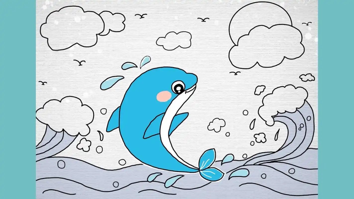 海豚简笔画