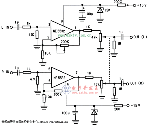 作者:毛瑞丽关键字:ne5532,前置放大器电路图