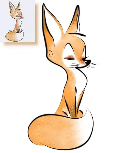 day16-2016/12/21:小狐狸插画【ps】