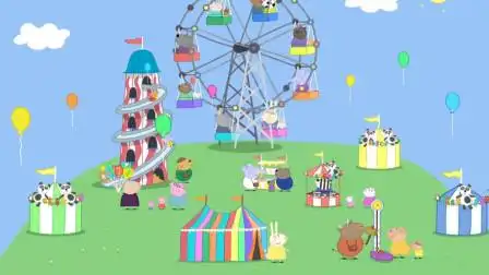 小猪佩奇:佩奇和乔治在游乐场玩滑滑梯吗,好好玩啊