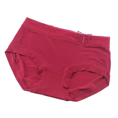 花仙子清新纯色女生内裤轻薄无痕中腰2696性感舒适冰丝女平角内裤