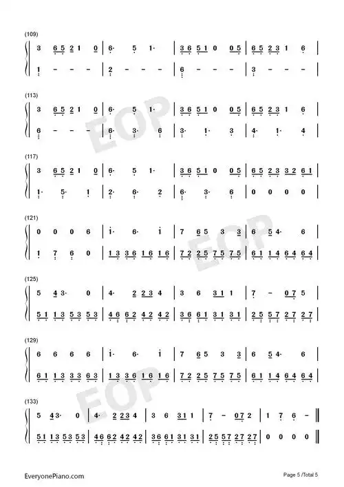 walker双手简谱预览5-钢琴谱文件(五线谱,双手简谱,数字谱,midi,pdf)