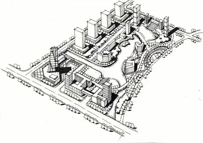 城乡规划考研  #快题设计  #城乡规划快题  #规划鸟瞰图  #手绘鸟瞰图