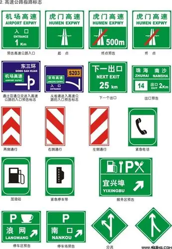 公路指示标识矢量素材集
