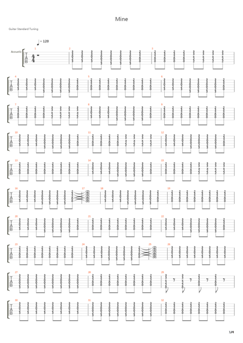 mine吉他谱
