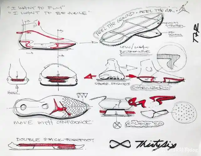 3年设计同一双鞋?详解aj36手稿:追求轻质,缓震顶配,惊喜太少