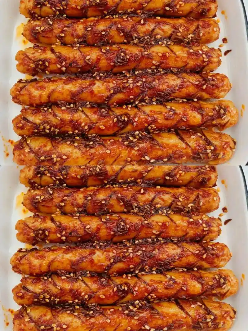 小时候最爱的油炸开花火腿肠,今天做个免油炸版本的,少油更健康 - 抖