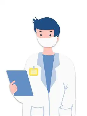 白色手绘卡通扁平化医生职业人物医护人员元素png素材