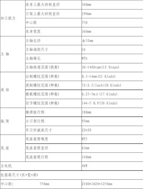 ca6136普通车床技术参数