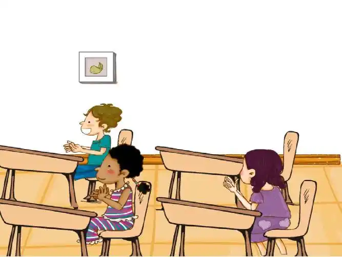 新人教课标版小学三年级语文上册 29 掌声 文本动画情境ppt背景模板