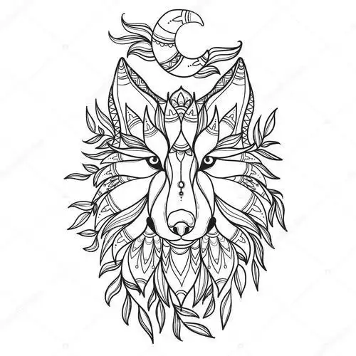 狼简笔画帅气 狼简笔画帅气涂颜色