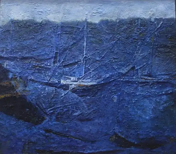 《隐秘的深蓝色》 油画 管水敏-管水敏油画