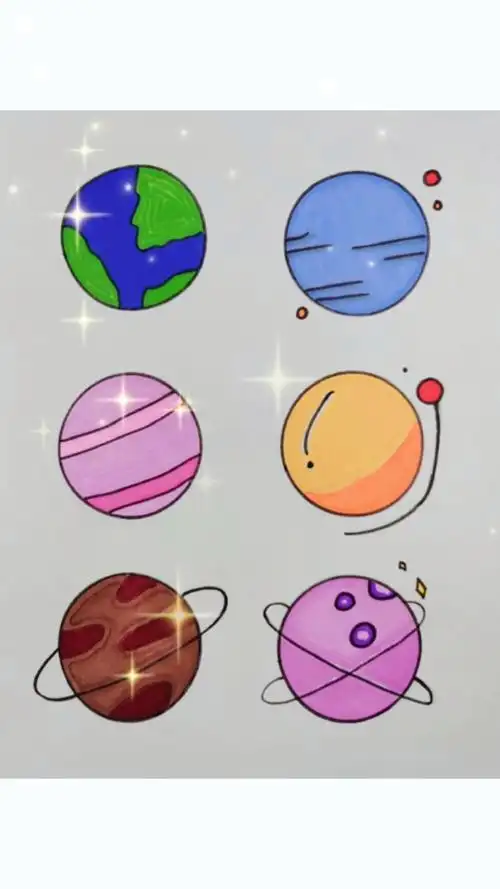 星球简笔画黑白简笔画别针星球blingbling卡通星球简笔画图片星球简笔