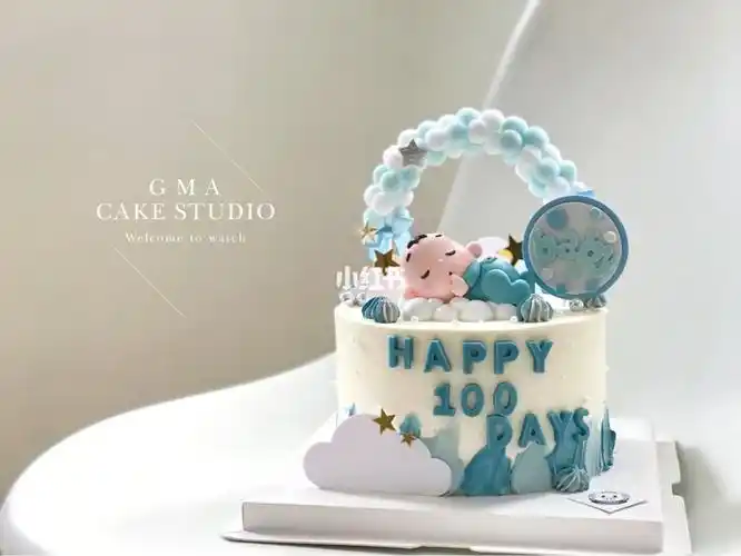 100天男宝宝(客人来图定制)_蛋糕_美食_美食展示_展示合集