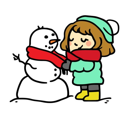 堆雪人的小朋友图片