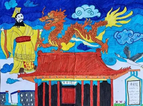 2021年黄帝陵少儿书画活动作品赏析西安市未央区柏梁小学
