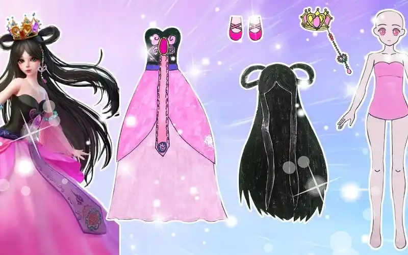 手工纸娃娃玩具:制作叶罗丽仙子罗丽公主纸娃娃装扮