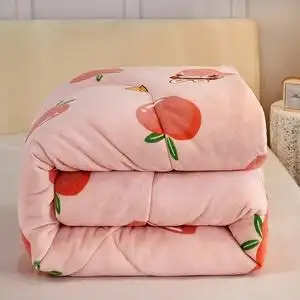 牛奶绒加厚冬被被子芯6斤8斤棉被保暖春秋被双人太空被褥四季通用