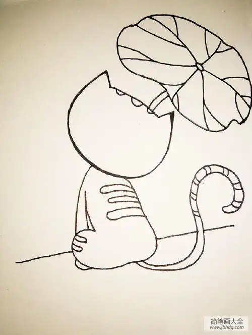 猫咪的背影简笔画步骤图