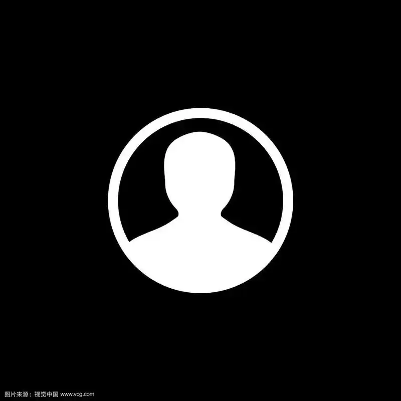 头像平面图标黑色背景黑色风格