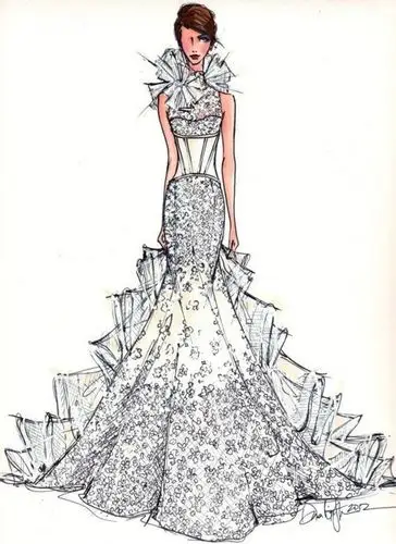 『那些大师们的手绘婚纱礼服服装设计图』