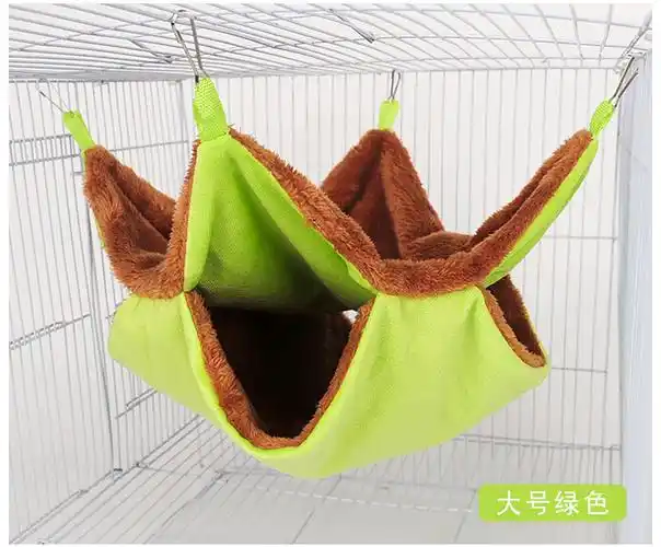 宠物吊床加厚毛绒松鼠蜜袋鼯睡袋窝挂式仓鼠吊床hamster hammock